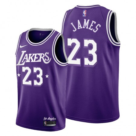 Maillot Basket Homme Los Angeles Lakers LeBron James 23 Nike 2021-22 City Edition Throwback 60s Swingman